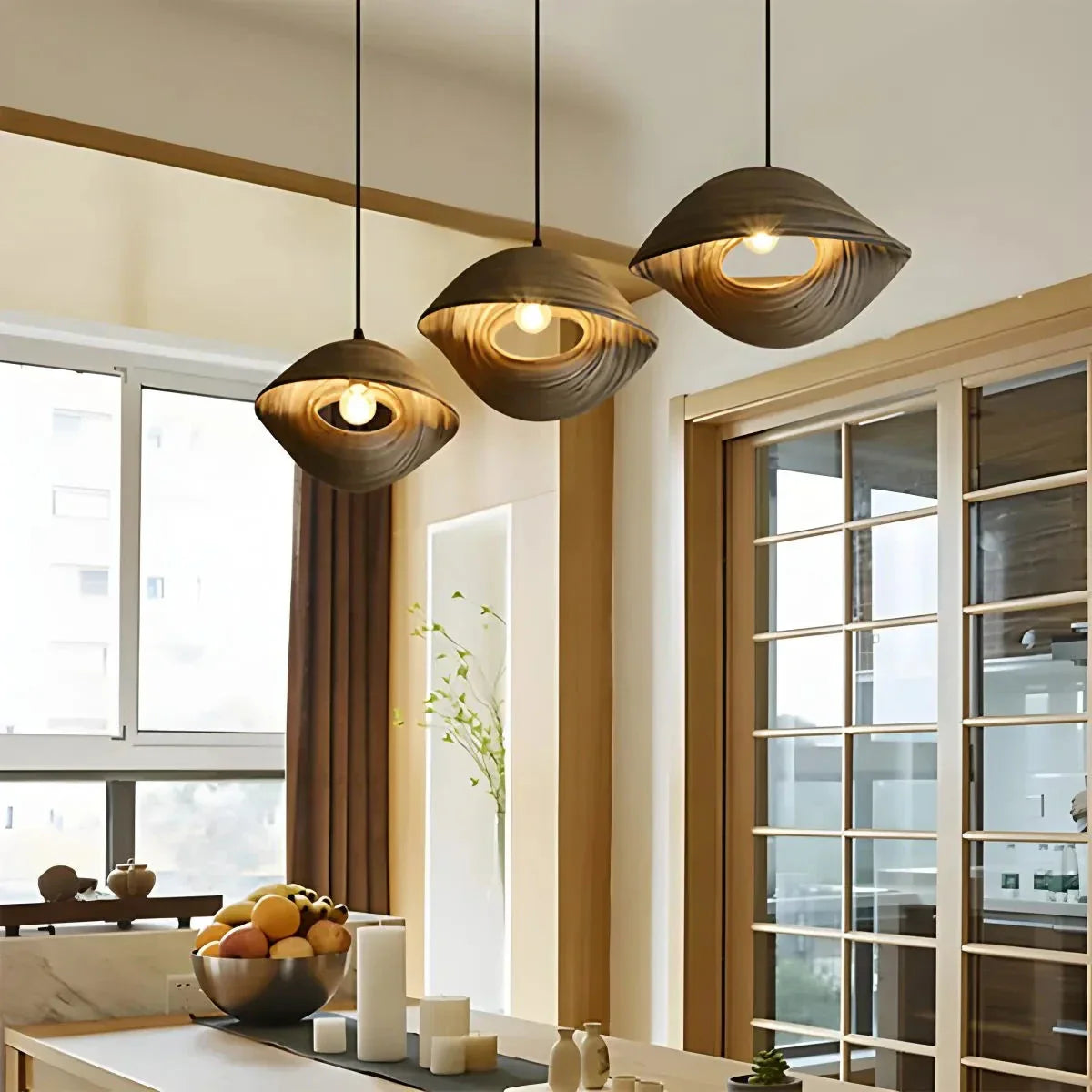 flairel Creative Art Bamboo Weaving Pendant Light