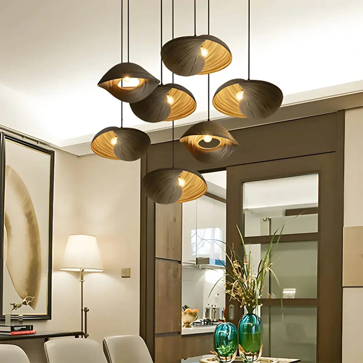 flairel Creative Art Bamboo Weaving Pendant Light