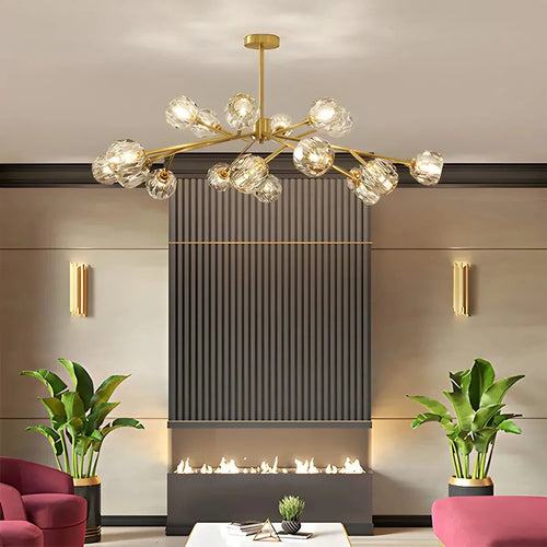 flairel Crystal Ball Round Cluster Chandelier
