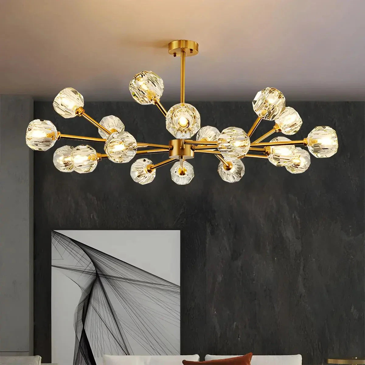 flairel Crystal Ball Round Cluster Chandelier