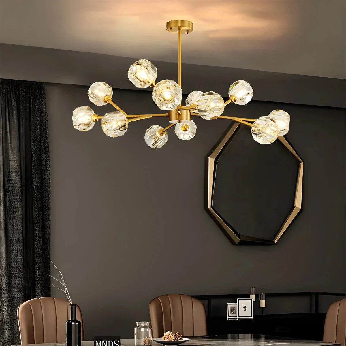 flairel Crystal Ball Round Cluster Chandelier