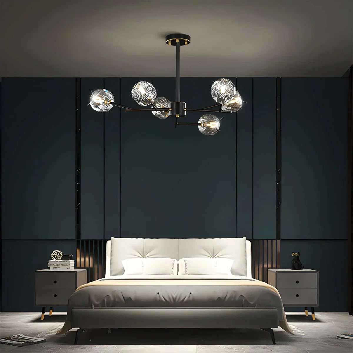 flairel Crystal Ball Round Cluster Chandelier