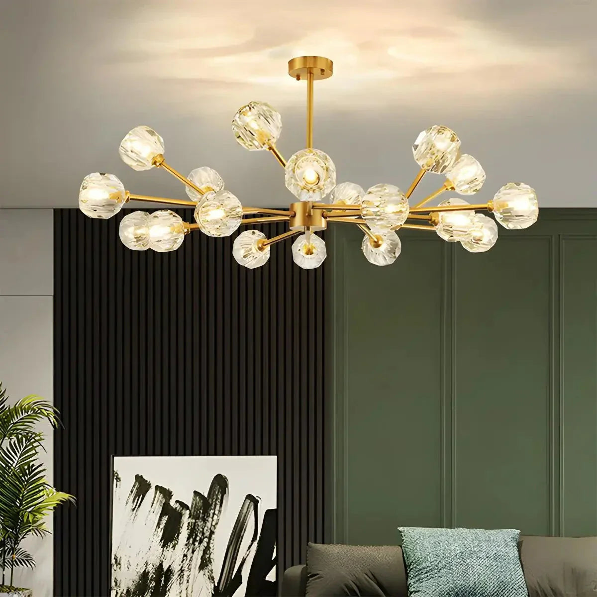 flairel Crystal Ball Round Cluster Chandelier