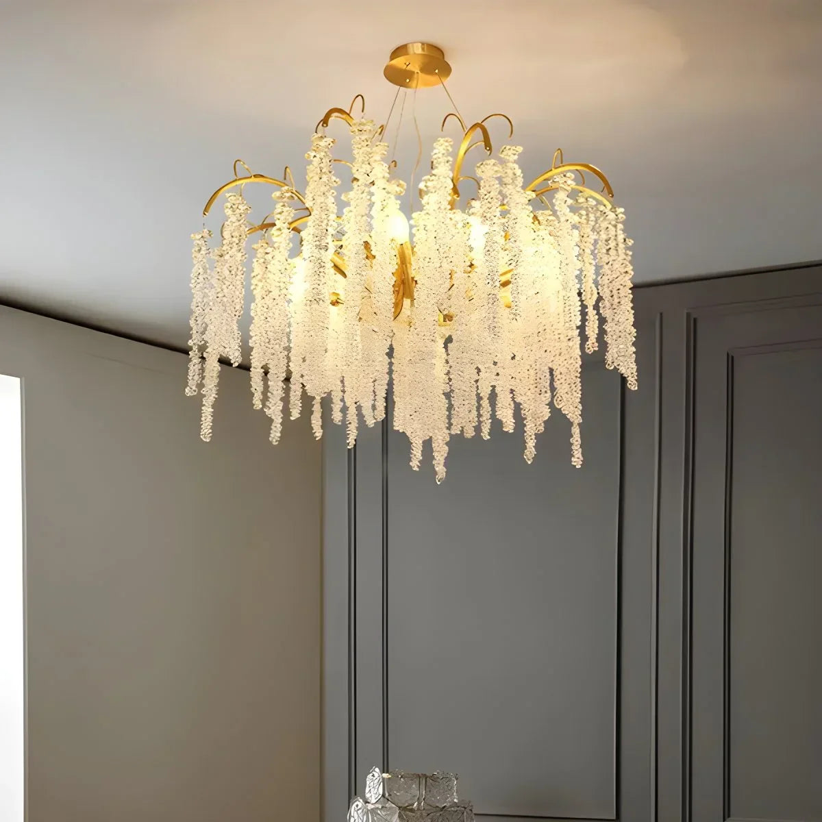 flairel Crystal Tassel Chandelier for Living Room