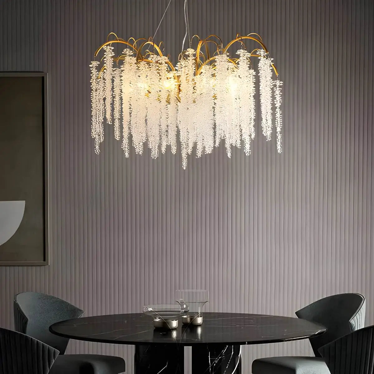 flairel Crystal Tassel Chandelier for Living Room