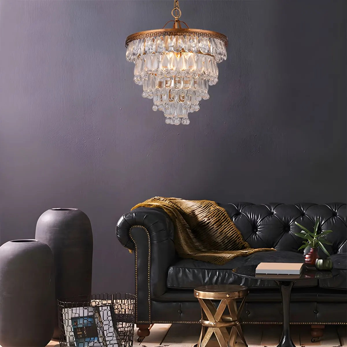 flairel Droplet Crystal Chandelier for Dining Room