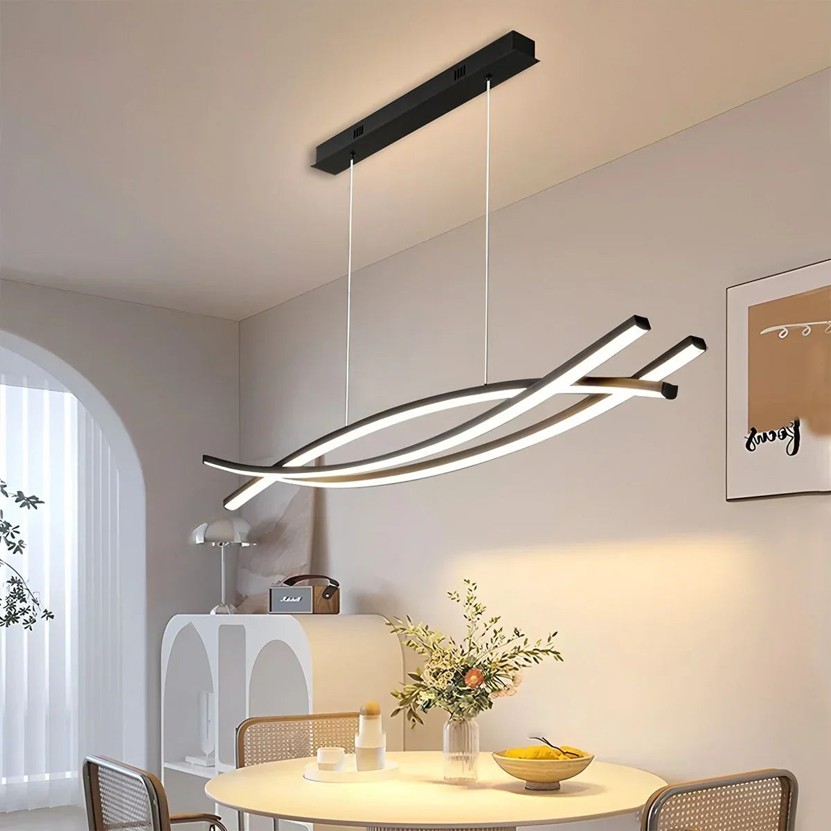 flairel Eraj Curved LED Pendant Light for Kitchen Island