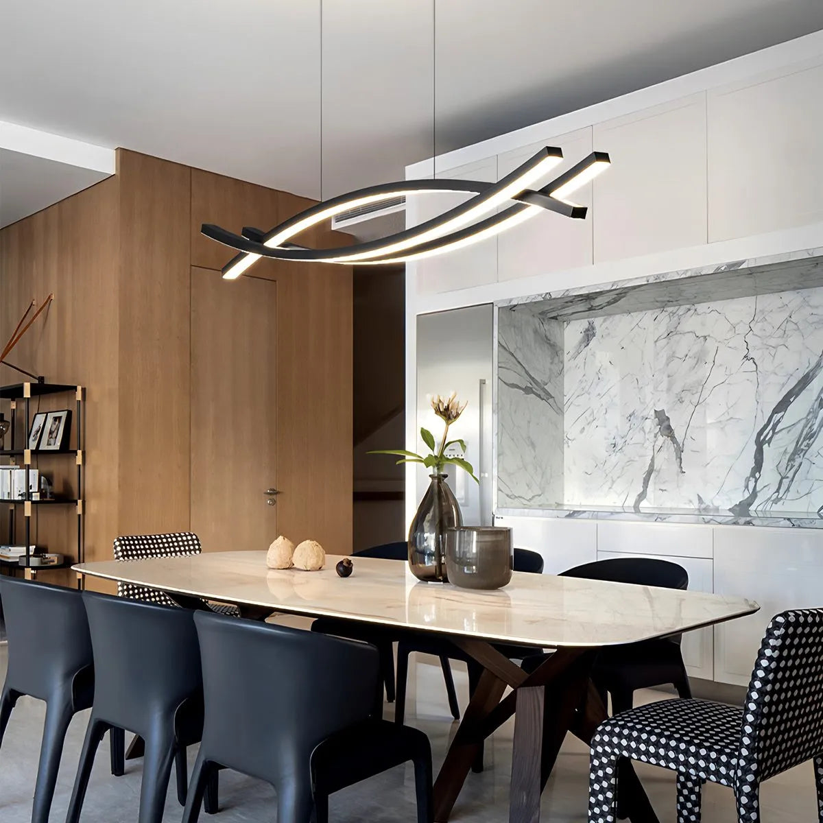 flairel Eraj Curved LED Pendant Light for Kitchen Island