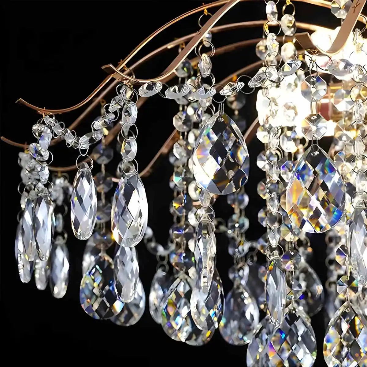 flairel French Vintage Crystal Ceiling Chandelier