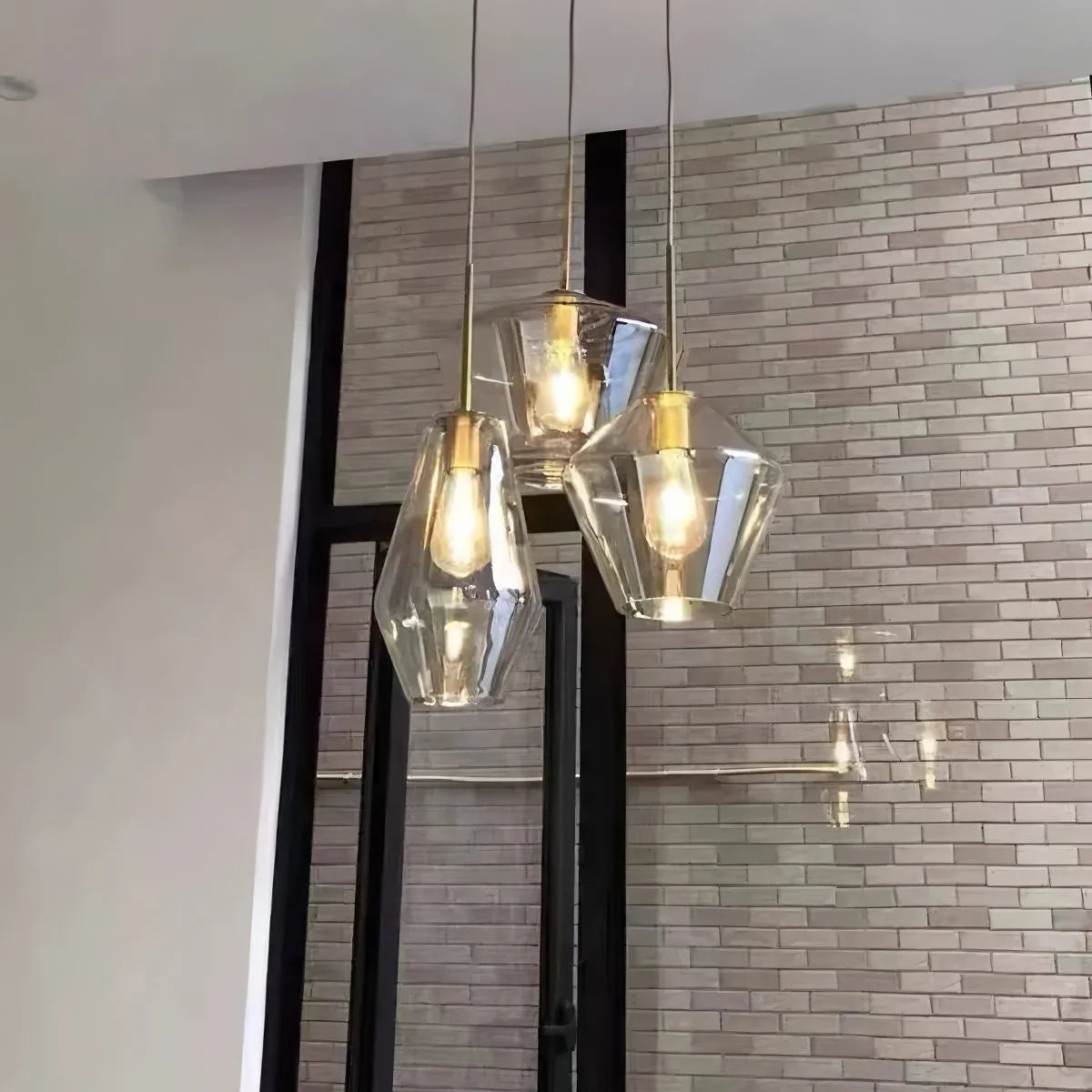flairel Hailie Clear Glass Pendant Light for Kitchen