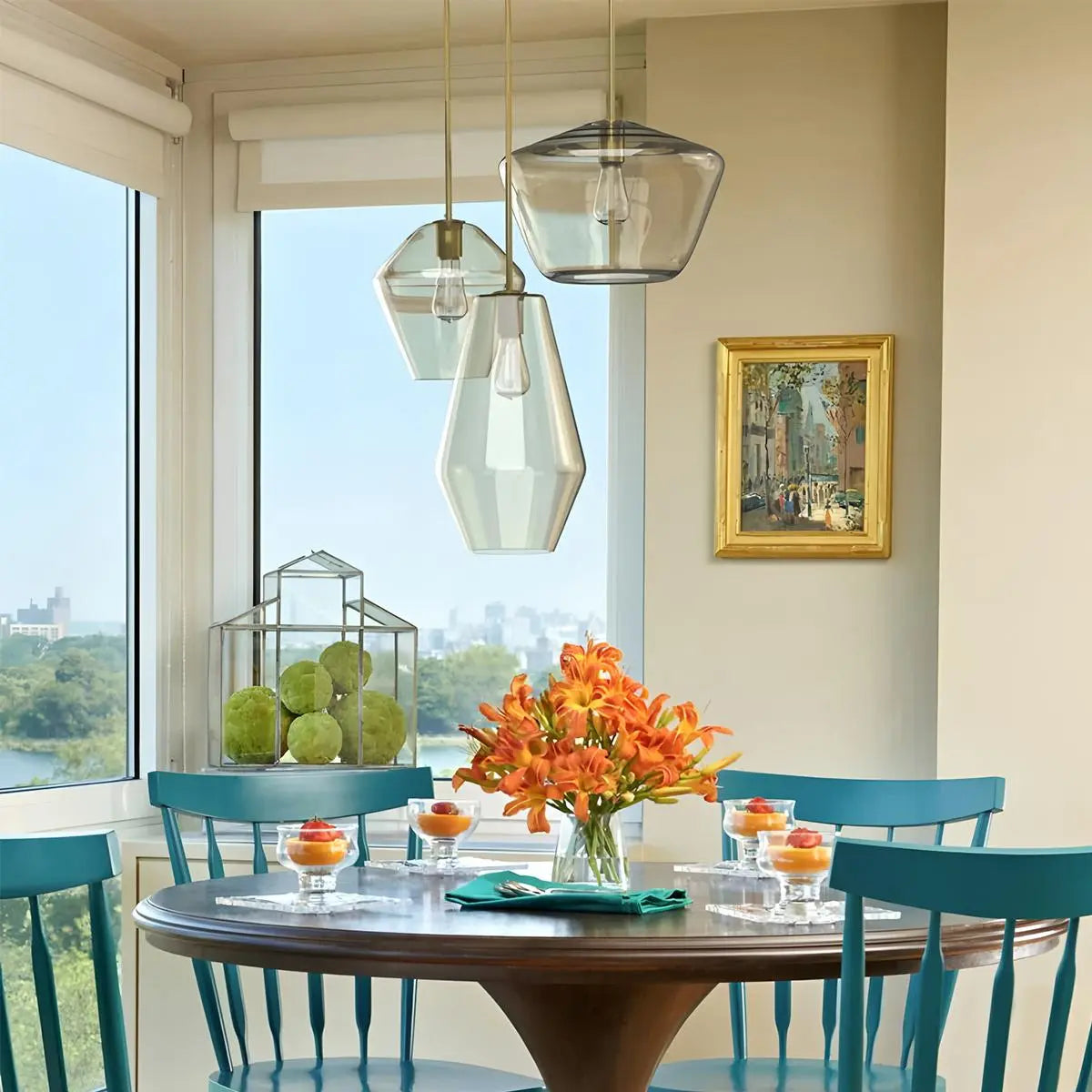 flairel Hailie Clear Glass Pendant Light for Kitchen