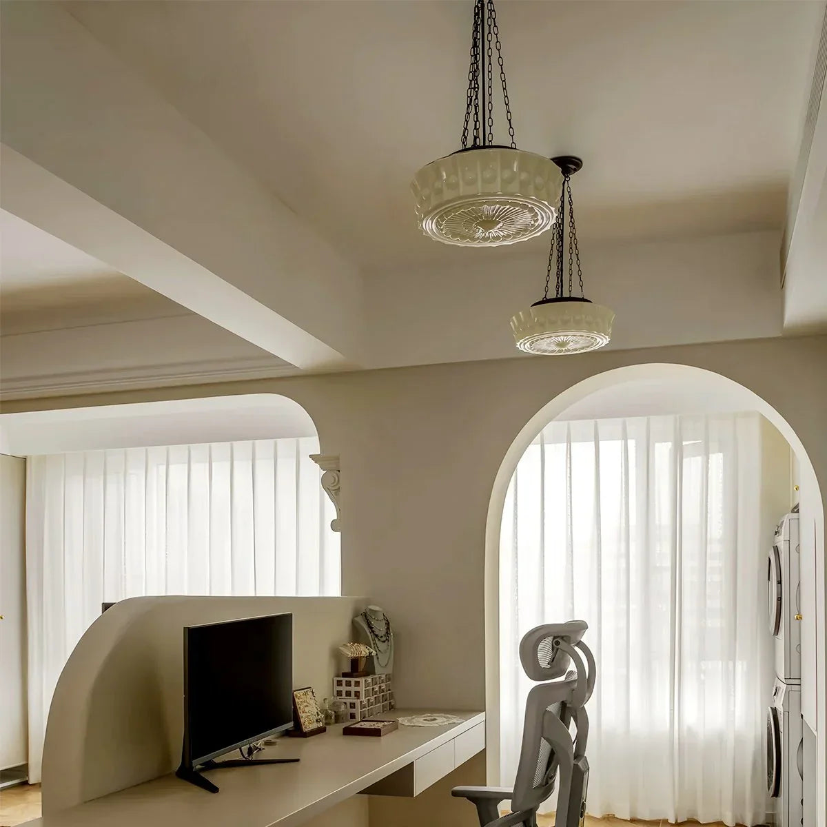 flairel Hailie Vintage French Dome Pendant Light for Living Room