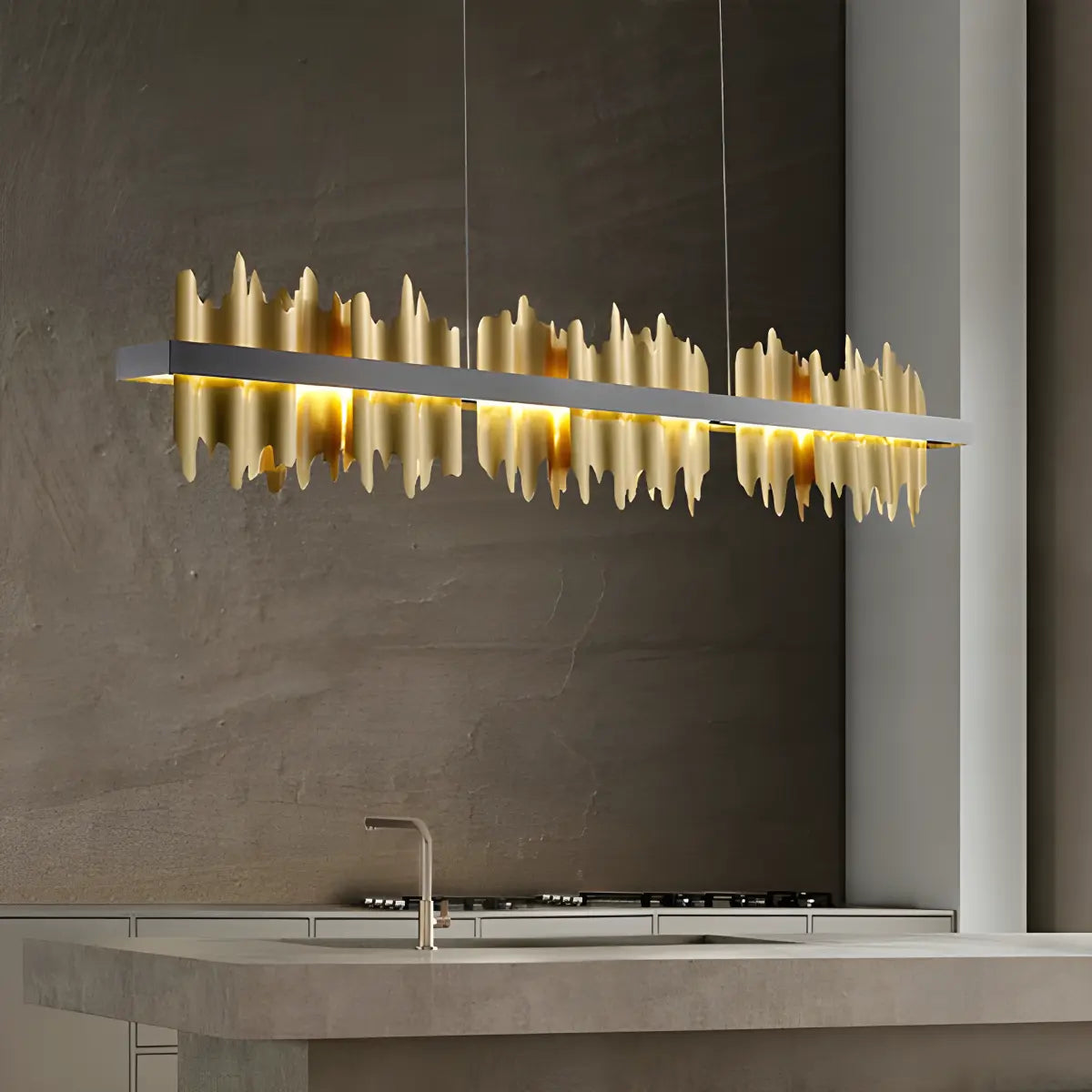 flairel Iceberg Linear Chandelier-Black & Gold