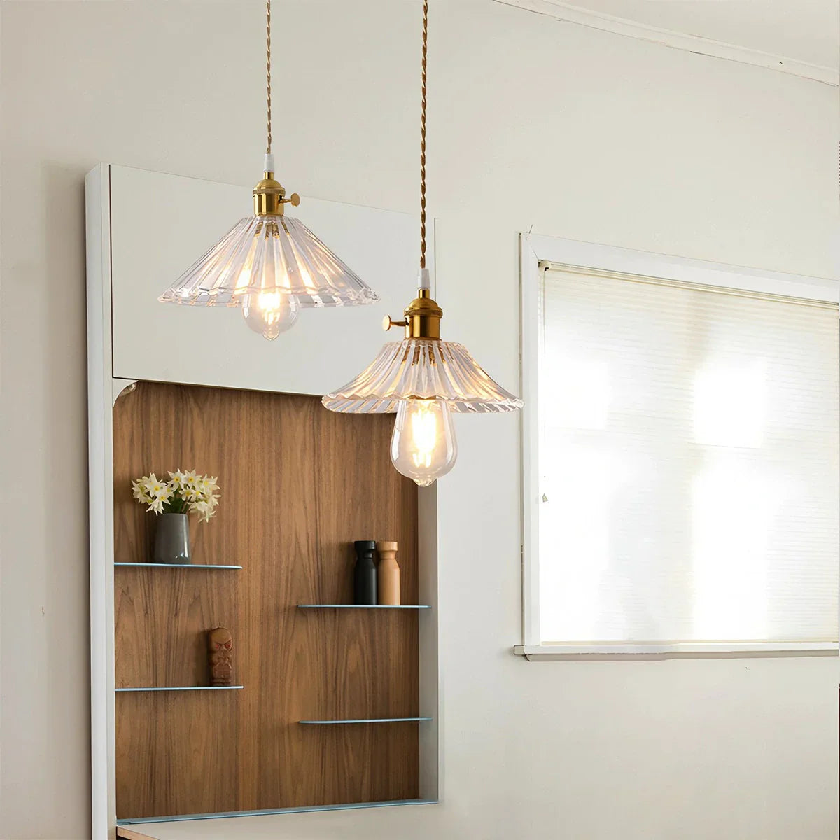 flairel Isabel Glass Pendant Light for Kitchen Island