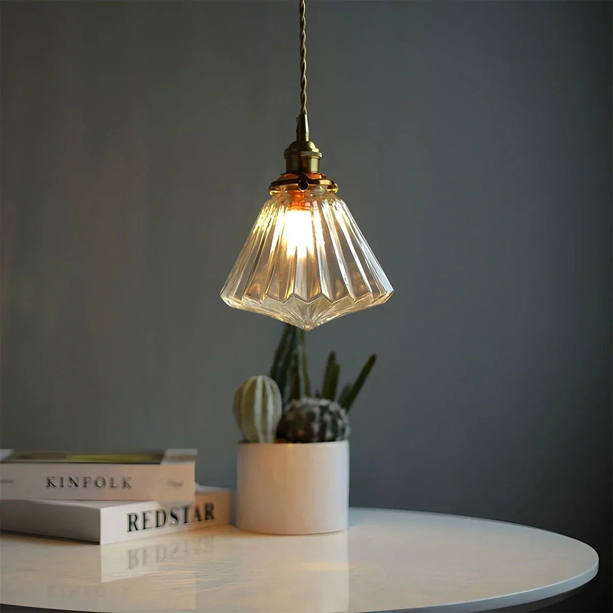 flairel Isabel Glass Pendant Light for Kitchen Island