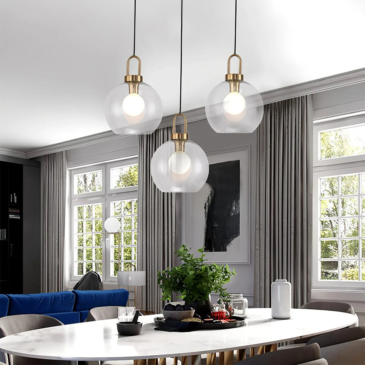 flairel Kanani Frosted Glass Pendant Light for Kitchen