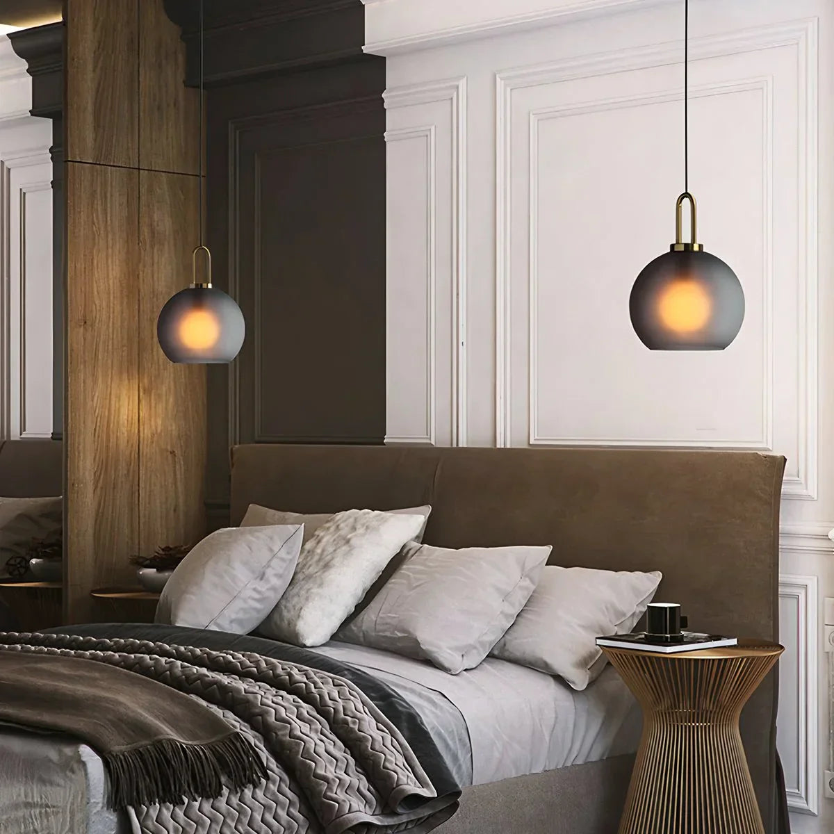 flairel Kanani Frosted Glass Pendant Light for Kitchen
