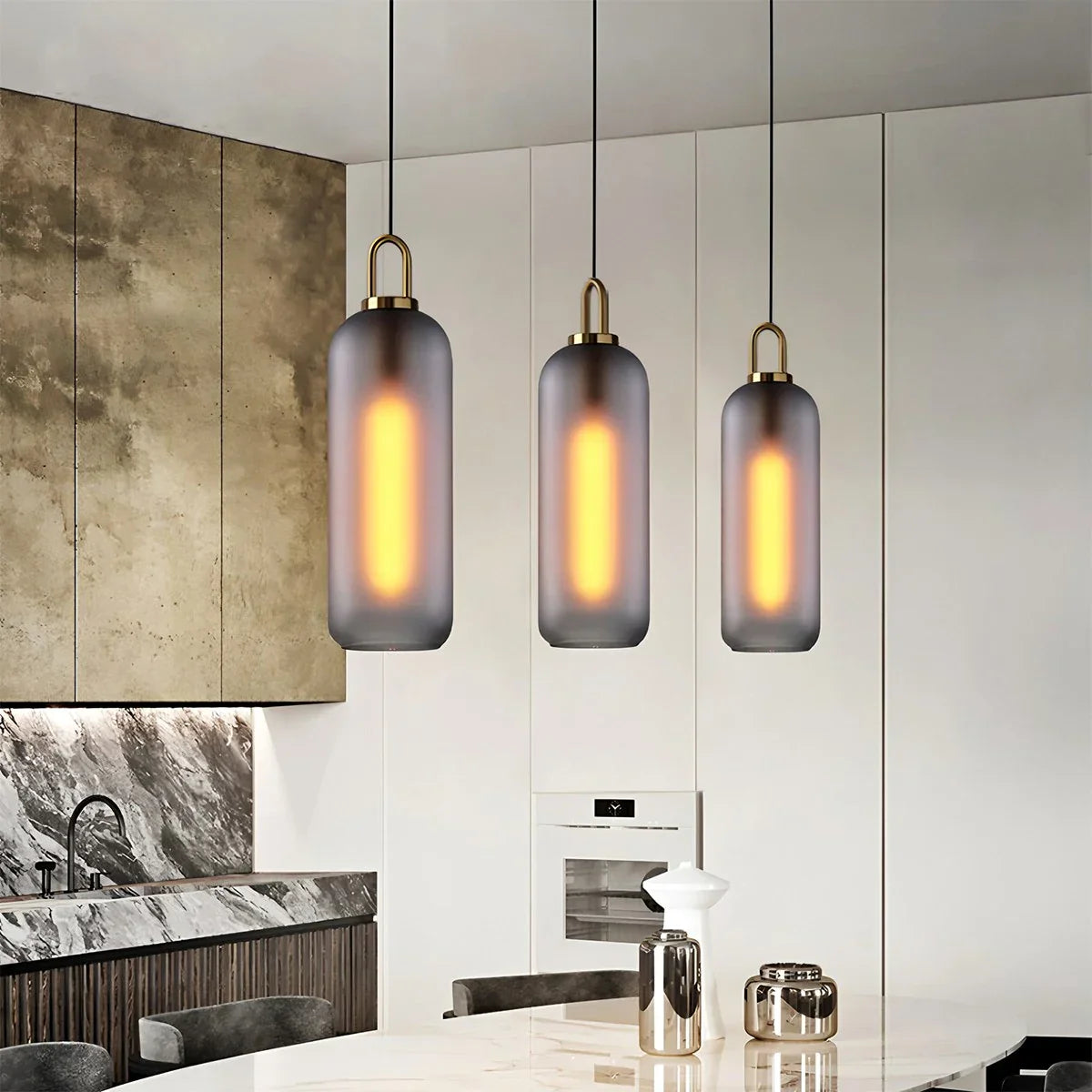 flairel Kanani Frosted Glass Pendant Light for Kitchen