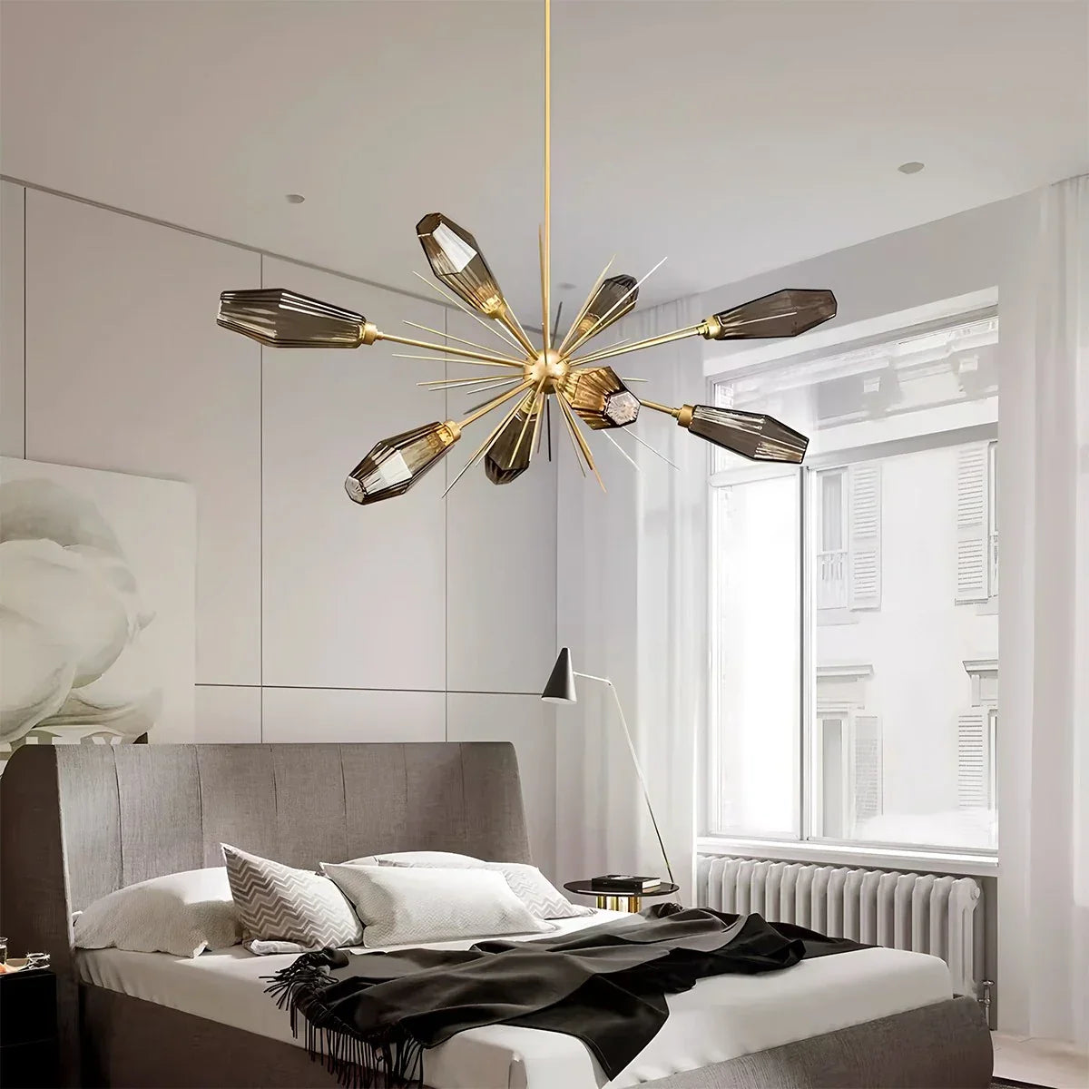 flairel Kristal Rock Glass Chandelier for Dining Room