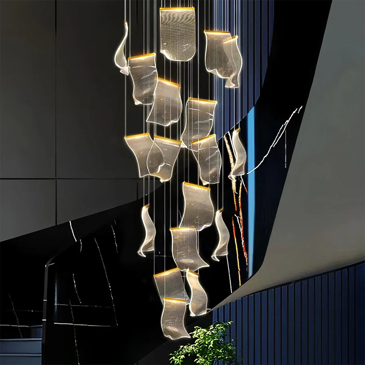 flairel Light Luxury Art Large Chandelier