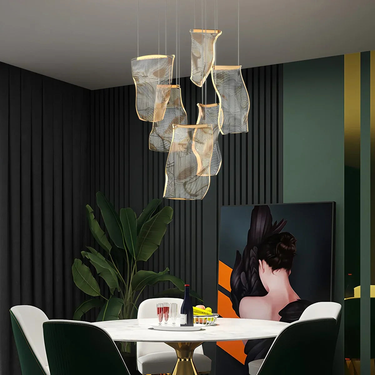 flairel Light Luxury Art Large Chandelier