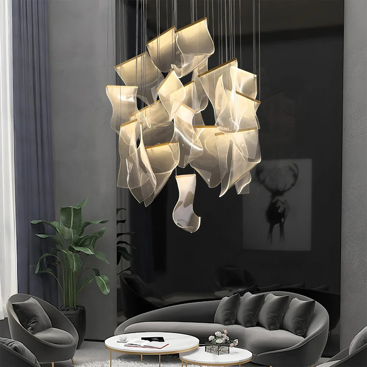 flairel Light Luxury Art Large Chandelier