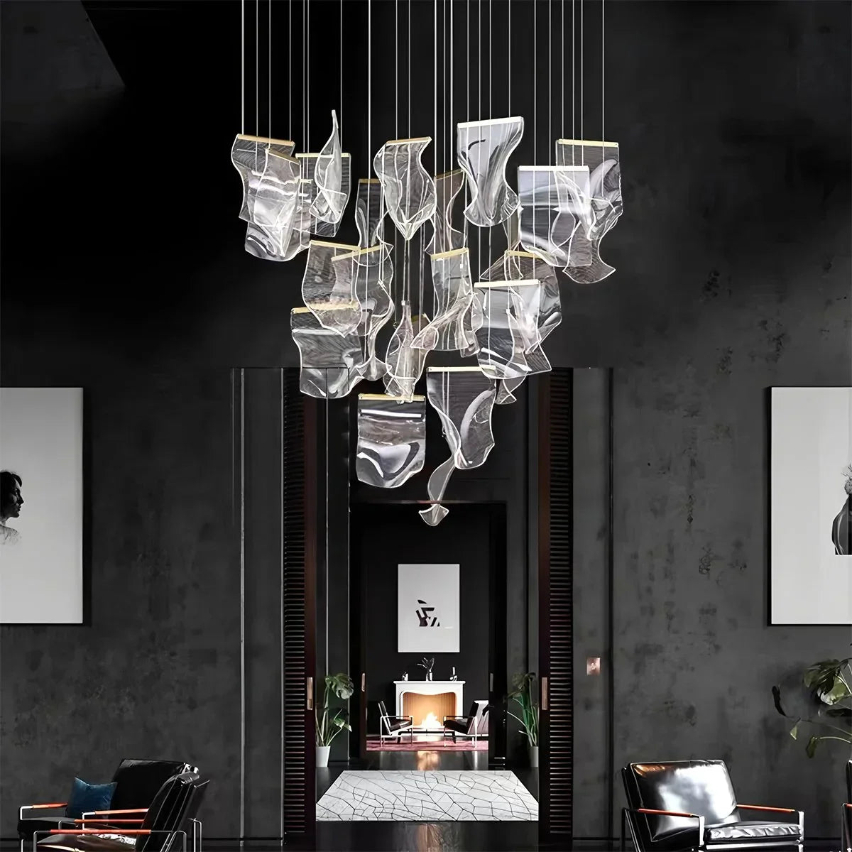 flairel Light Luxury Art Large Chandelier