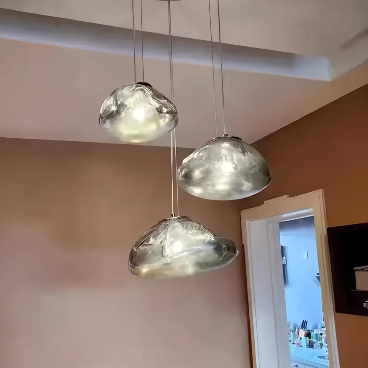 flairel Light Luxury Cloud Shape Glass Pendant Light