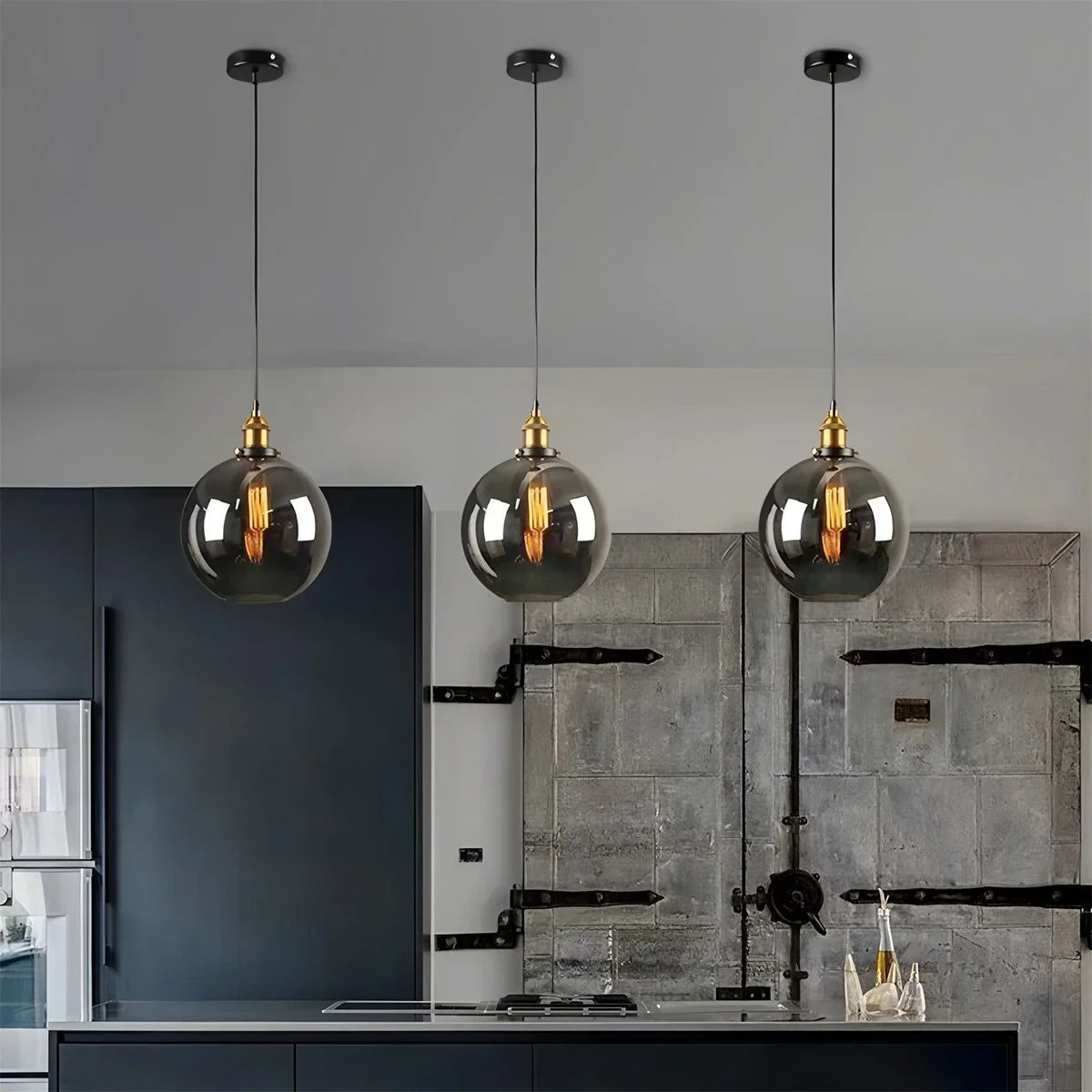 flairel Mabel Glass Pendant Light for Kitchen Island
