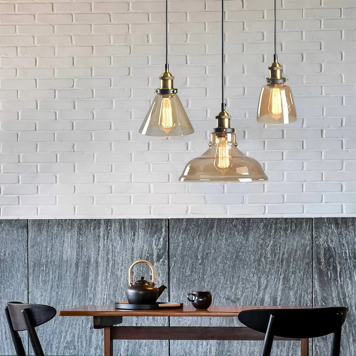 flairel Mabel Glass Pendant Light for Kitchen Island