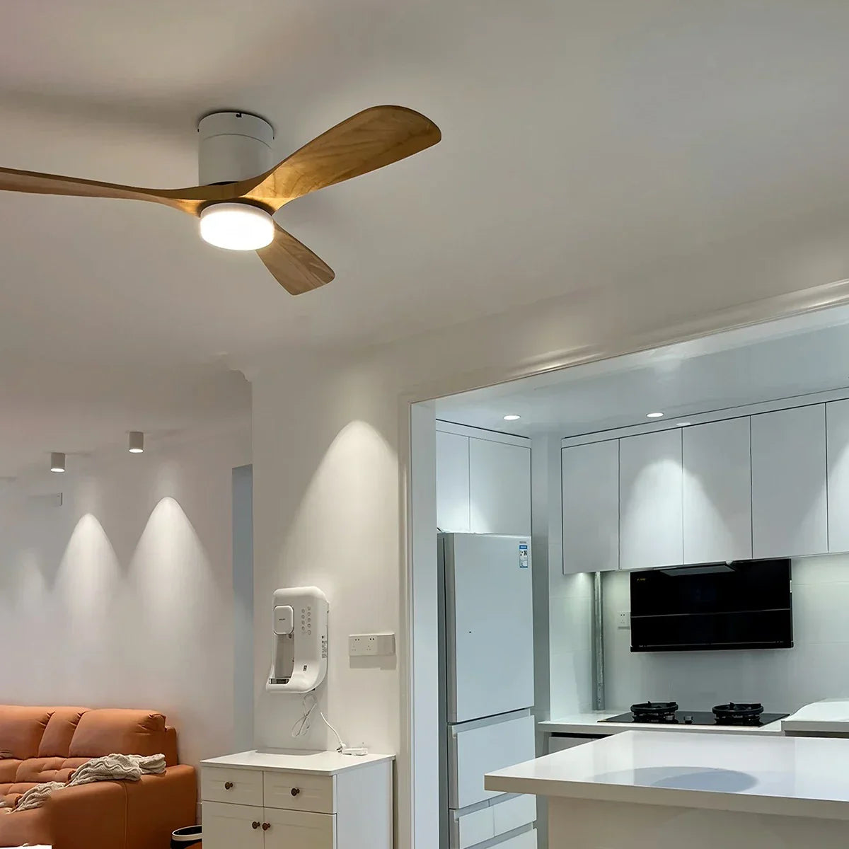 flairel Mid-century Modern Hugger Ceiling Fan Lamp