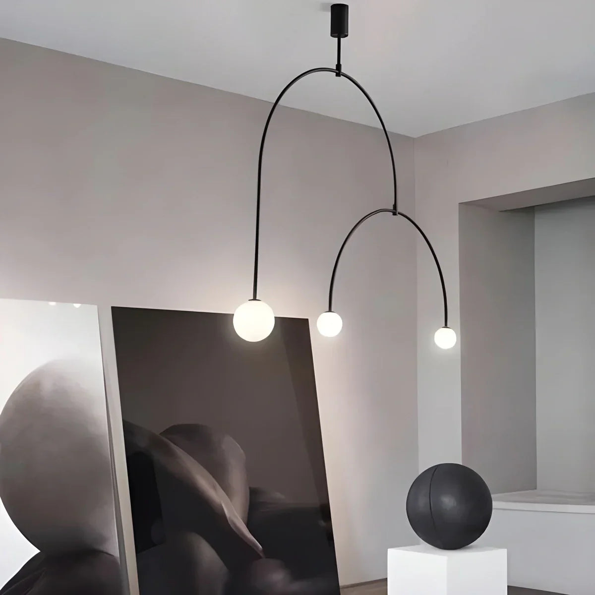 flairel Minimalist Linear Metal Chandelier