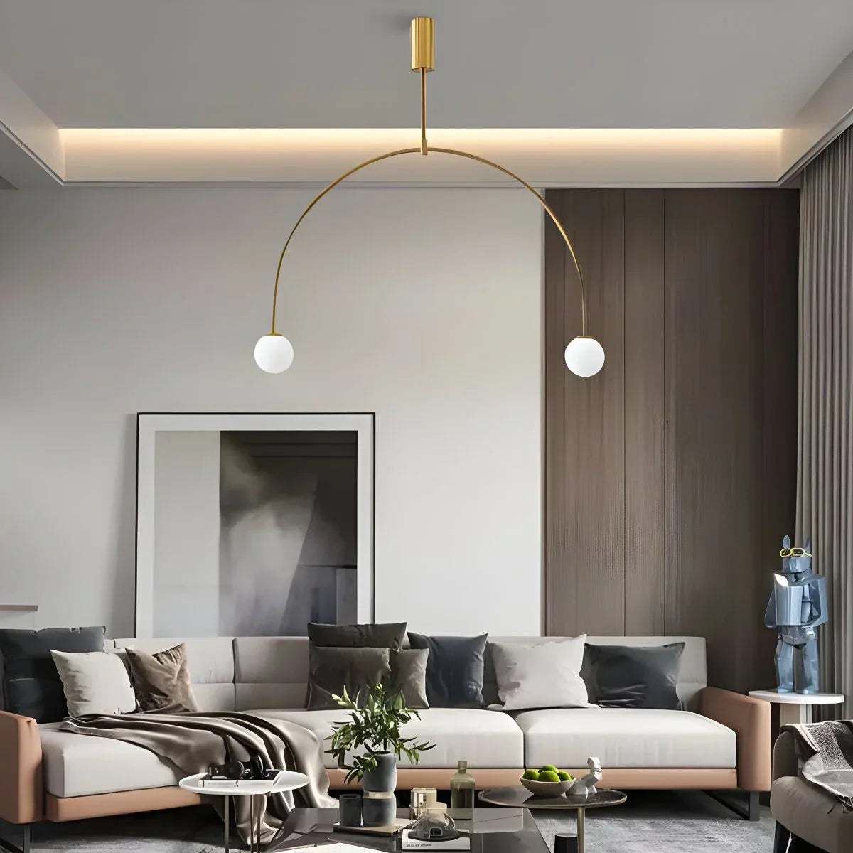 flairel Minimalist Linear Metal Chandelier
