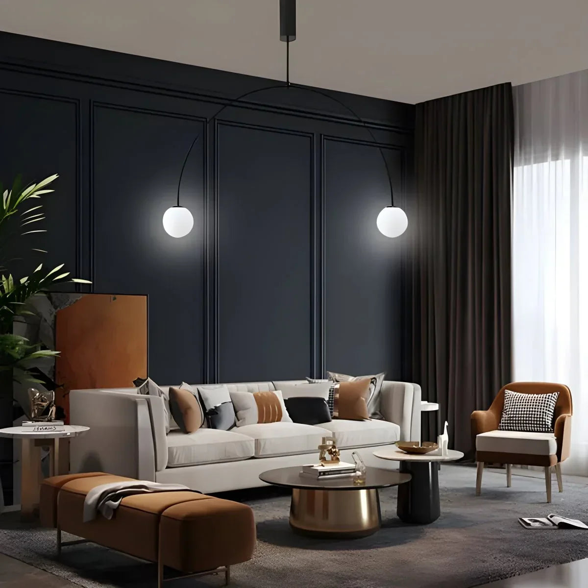 flairel Minimalist Linear Metal Chandelier
