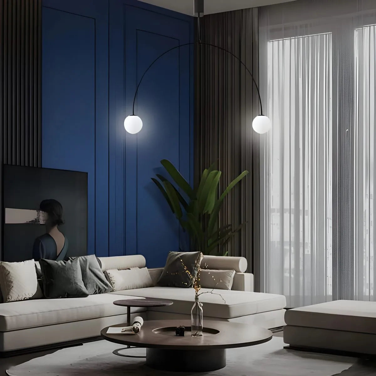 flairel Minimalist Linear Metal Chandelier