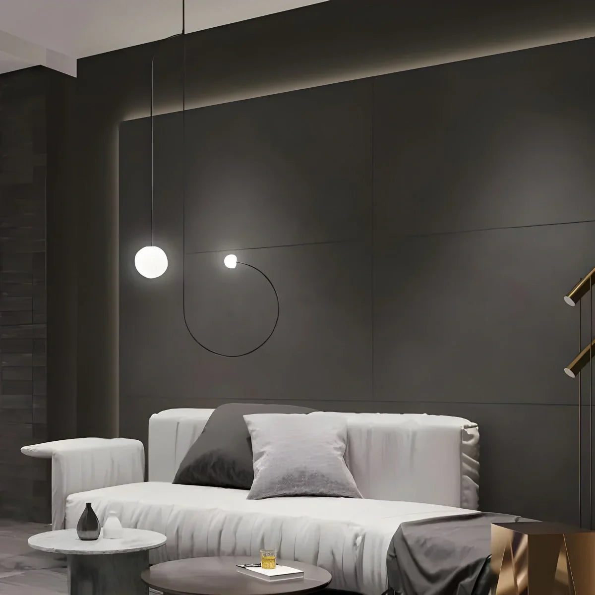 flairel Minimalist Linear Metal Chandelier