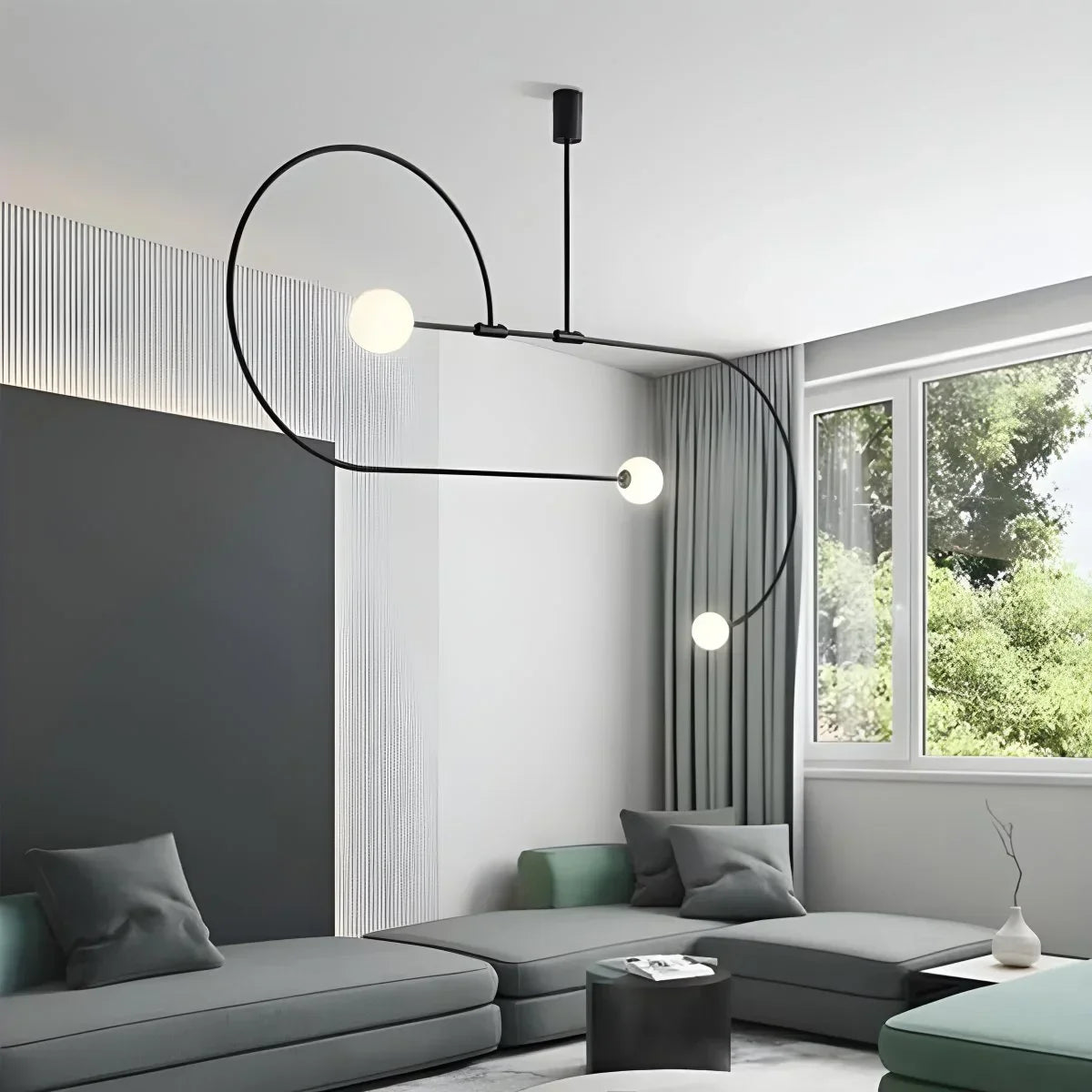 flairel Minimalist Linear Metal Chandelier