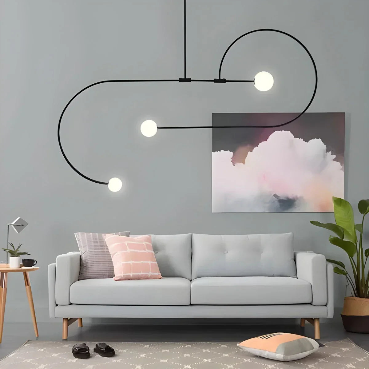 flairel Minimalist Linear Metal Chandelier