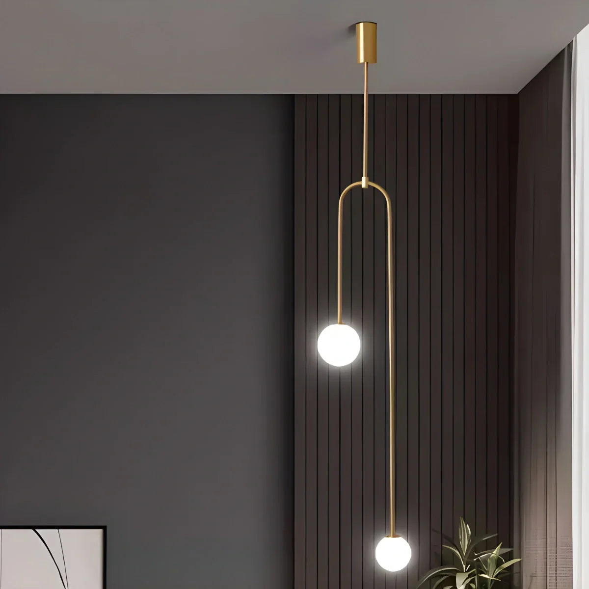 flairel Minimalist Linear Metal Chandelier