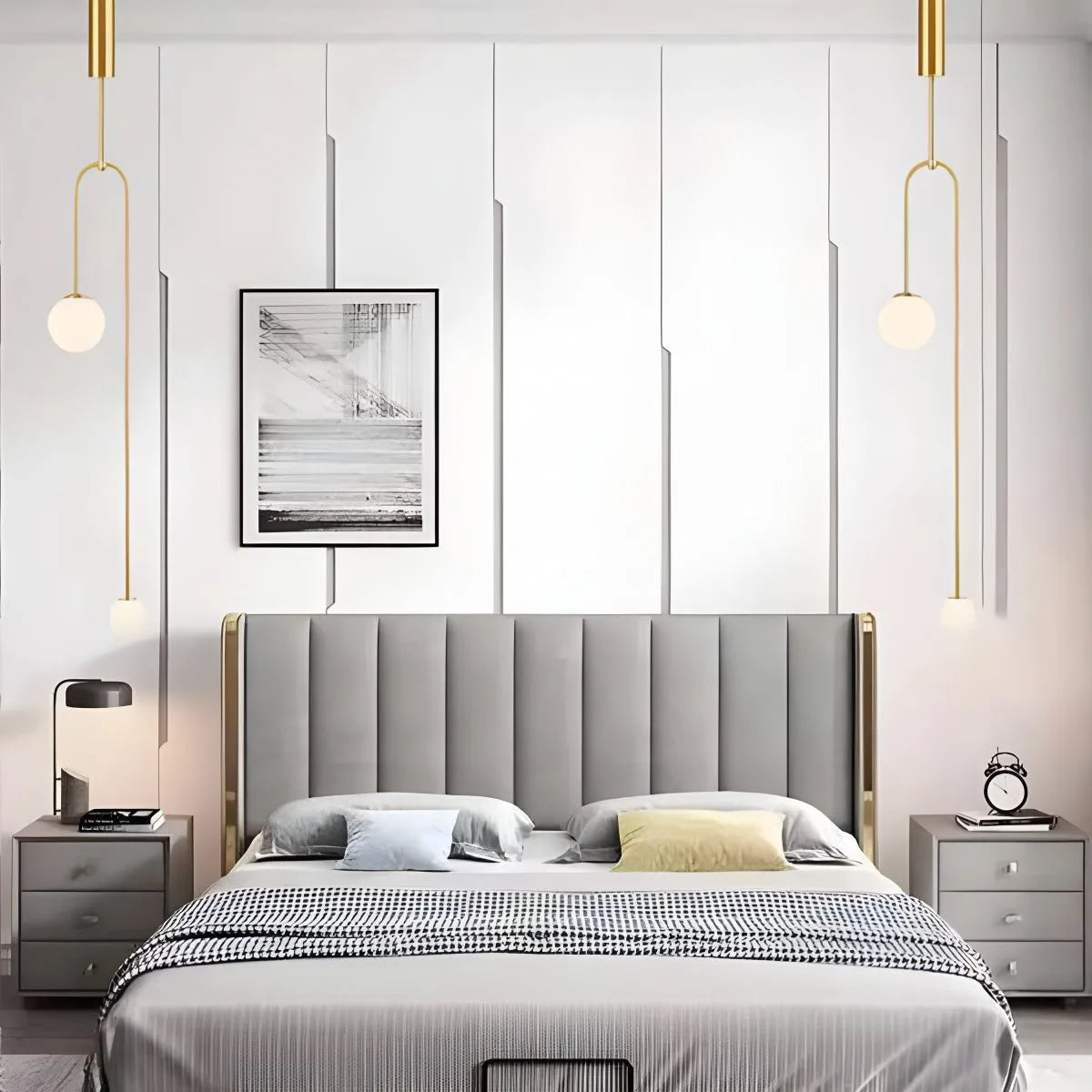 flairel Minimalist Linear Metal Chandelier