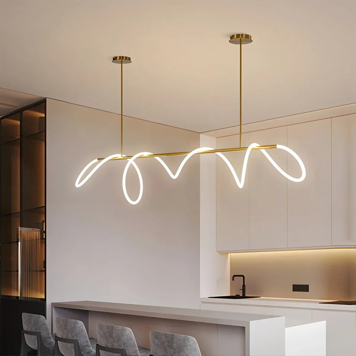 flairel Modern Long Hose Led Pendant Light for Dining Room