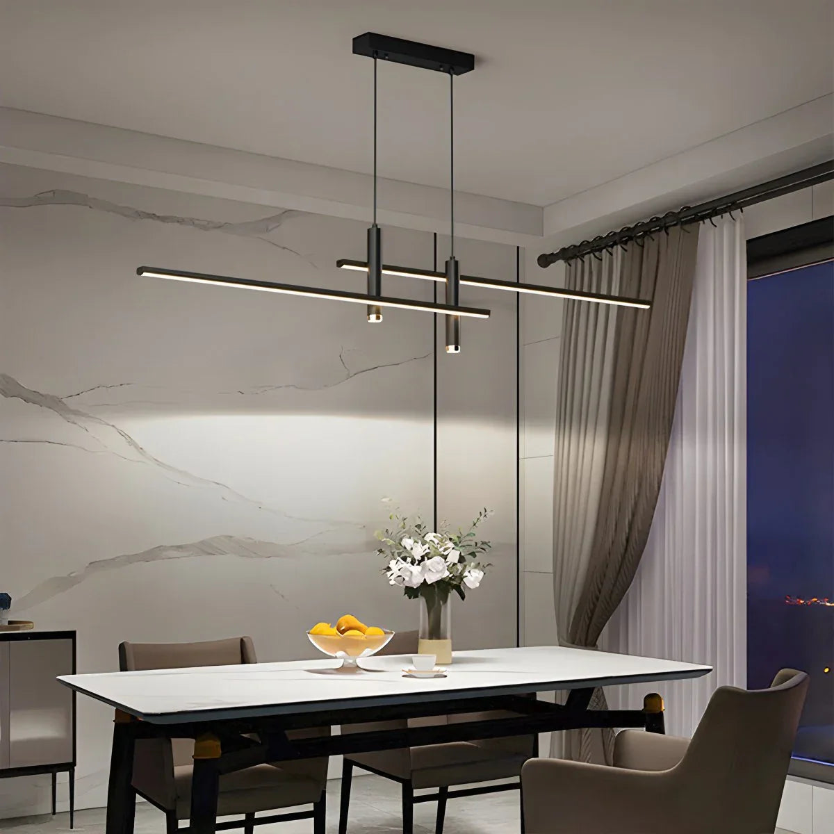 flairel Modern Minimalist Linear LED Pendant Light