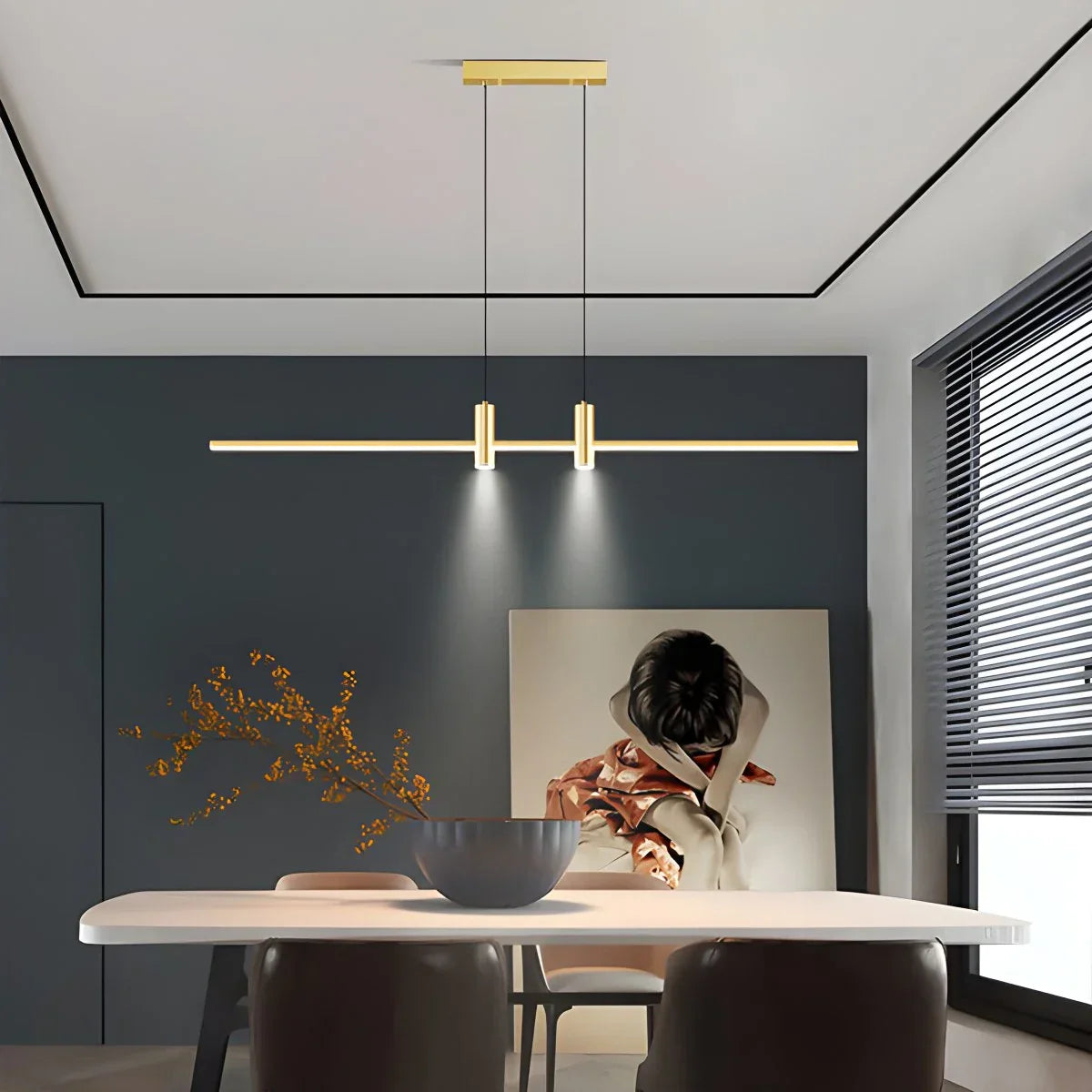 flairel Modern Minimalist Linear LED Pendant Light