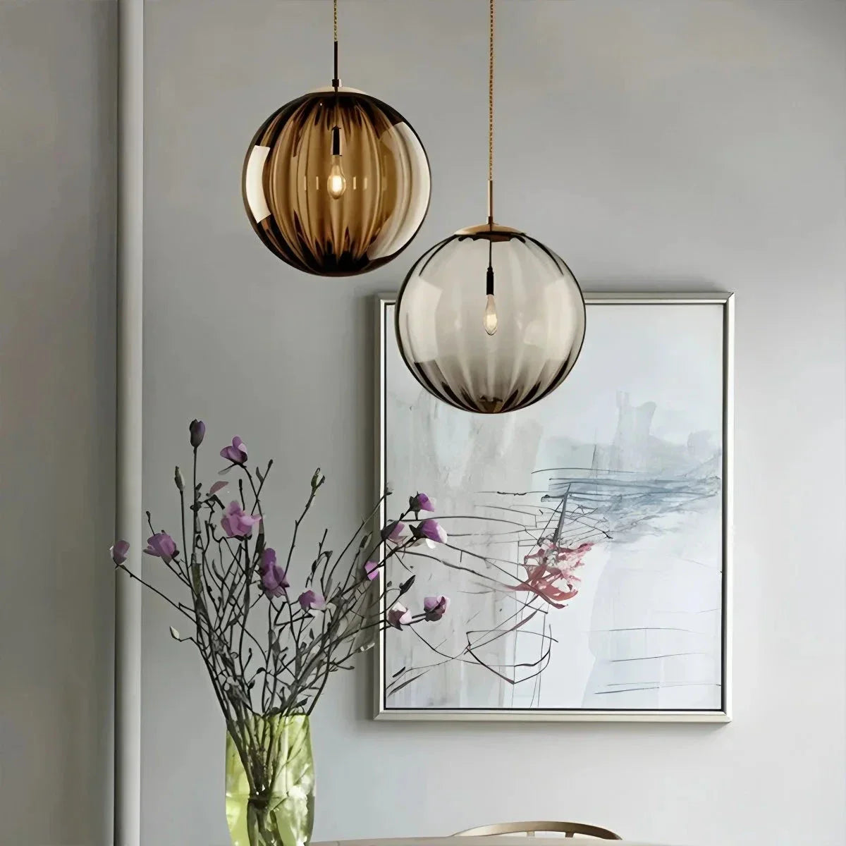 flairel Modern Nordic Water Pattern Glass Ball Pendant Light