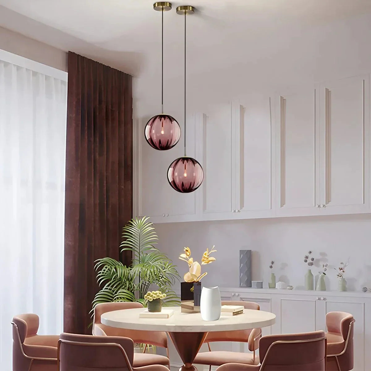 flairel Modern Nordic Water Pattern Glass Ball Pendant Light