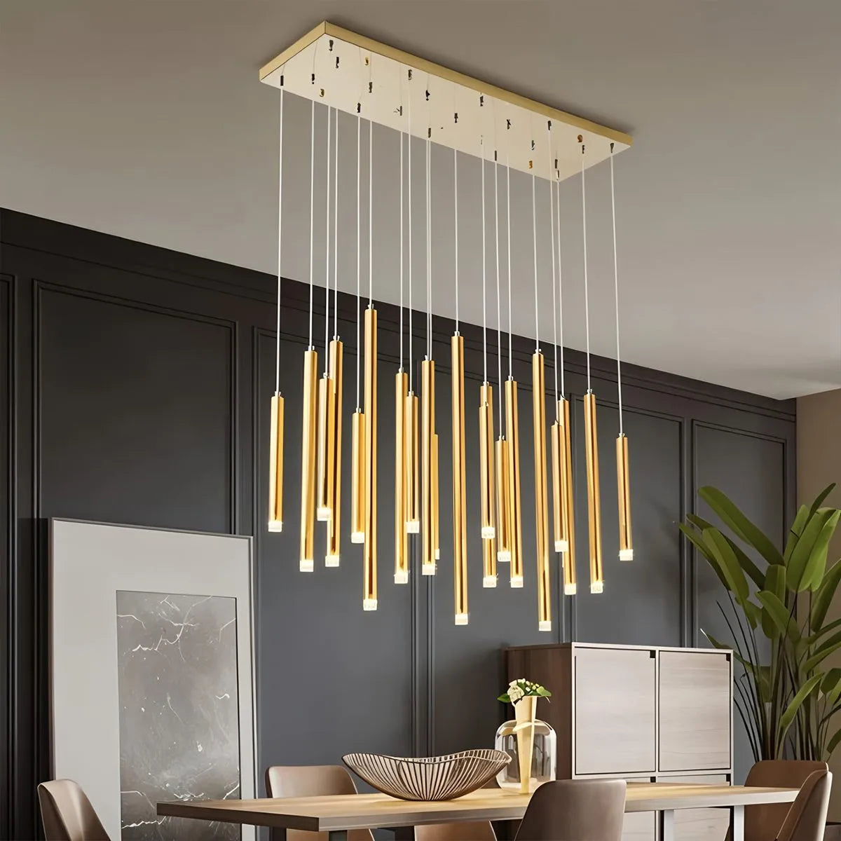 flairel Modern Luxury Large Long Cylindrical Chandelier