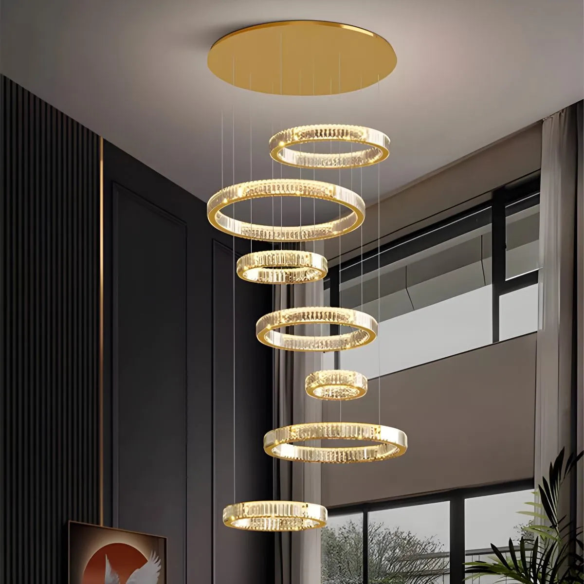 flairel Nordic Circular Villa Crystal Chandelier