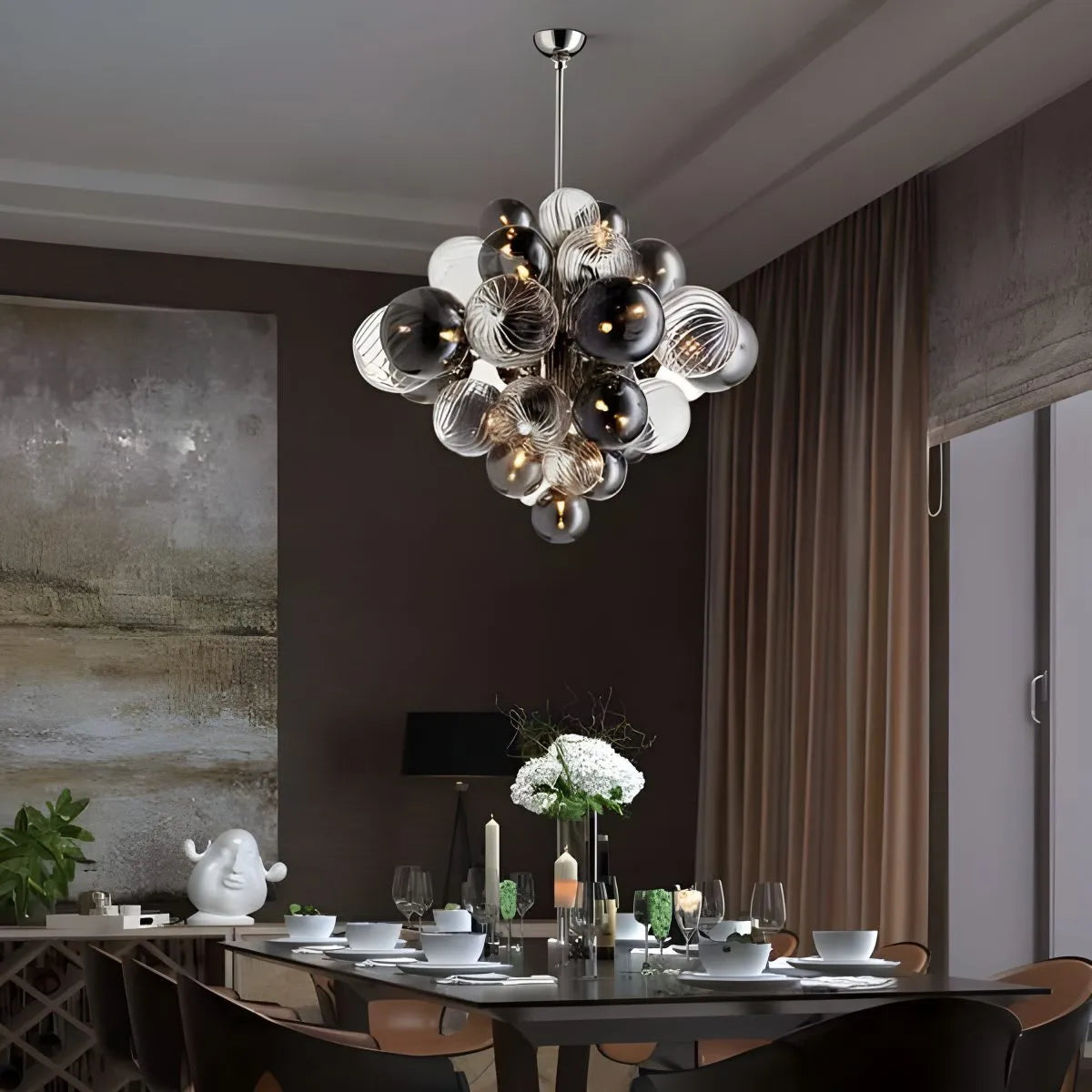 flairel Nordic Glass Bubble Chandelier