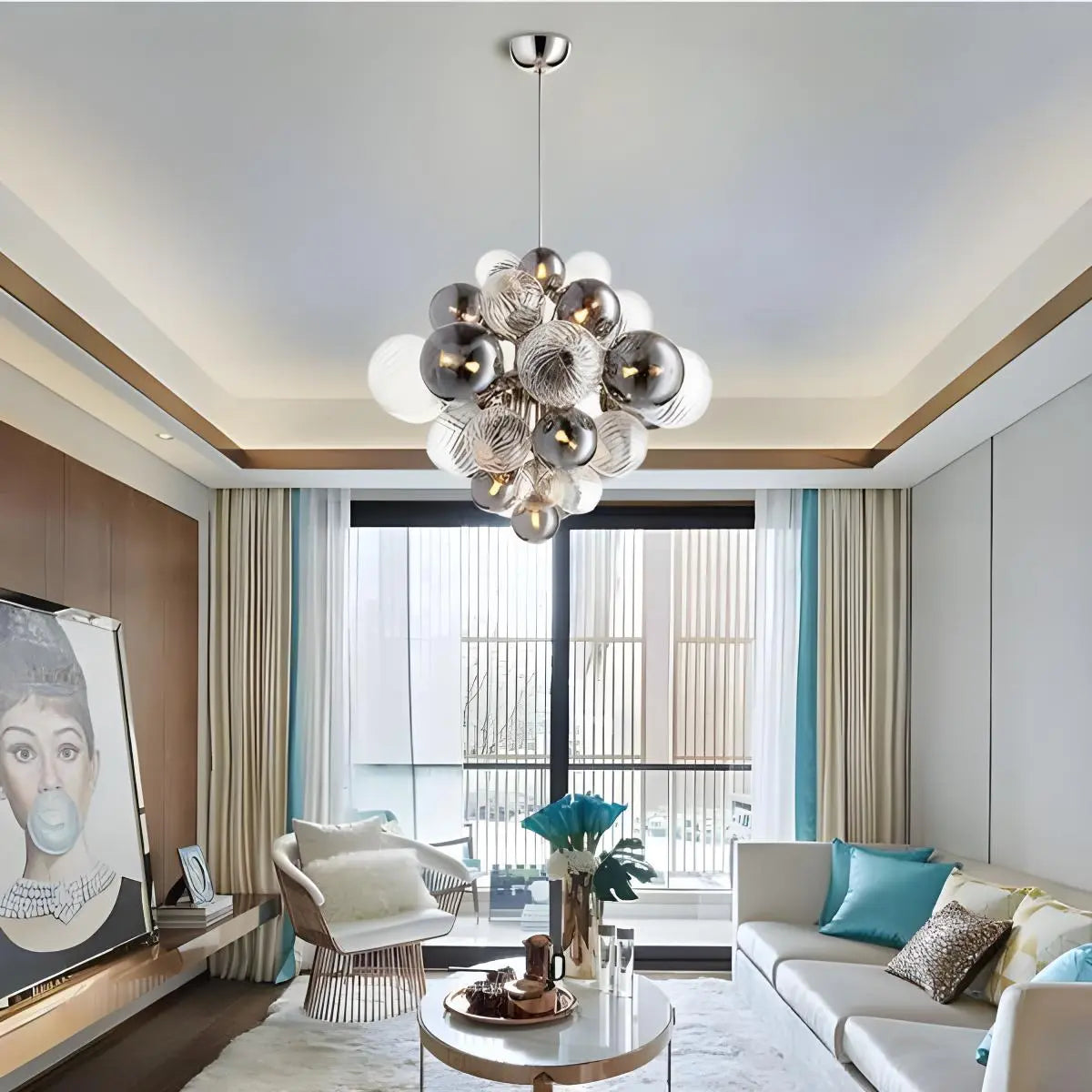 flairel Nordic Glass Bubble Chandelier