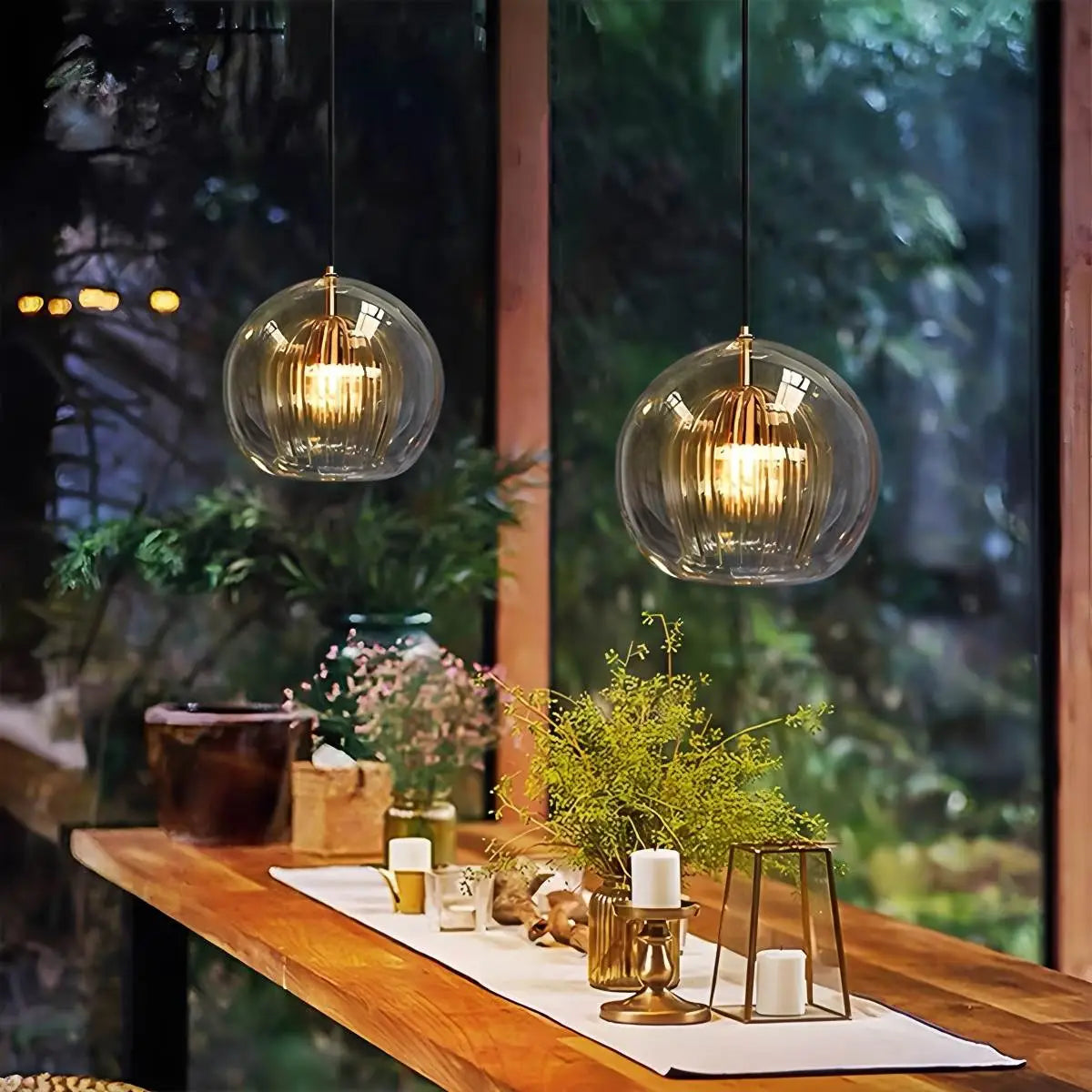flairel Nordic Glass Globe Pendant Light for Modern Interiors